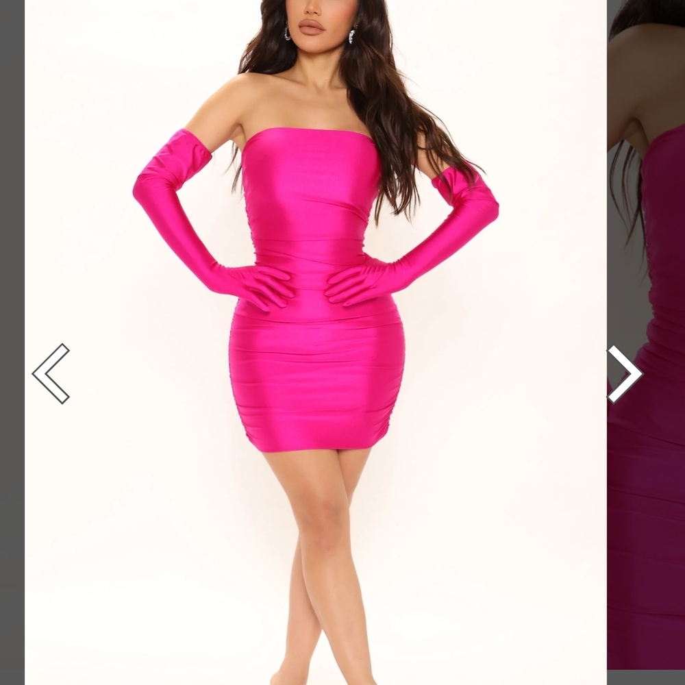 Chic Strapless Pink Dress